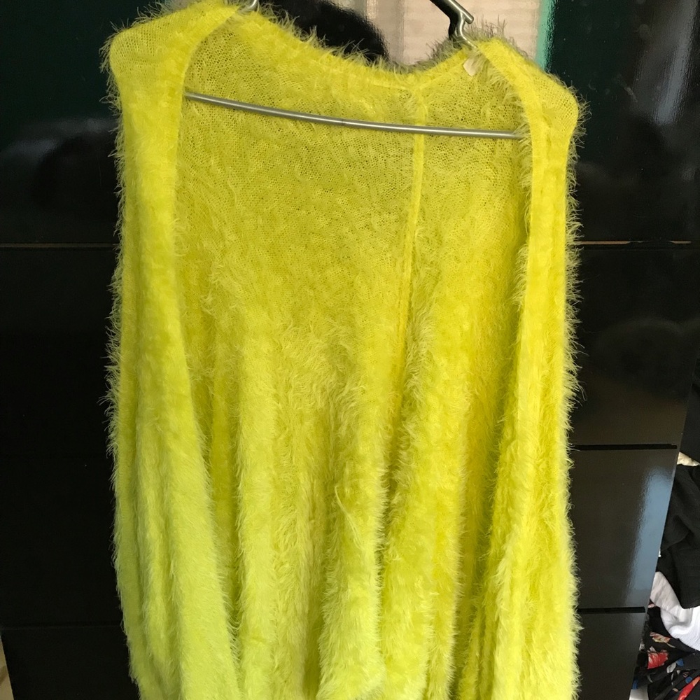 Yellow fuzzy sweater